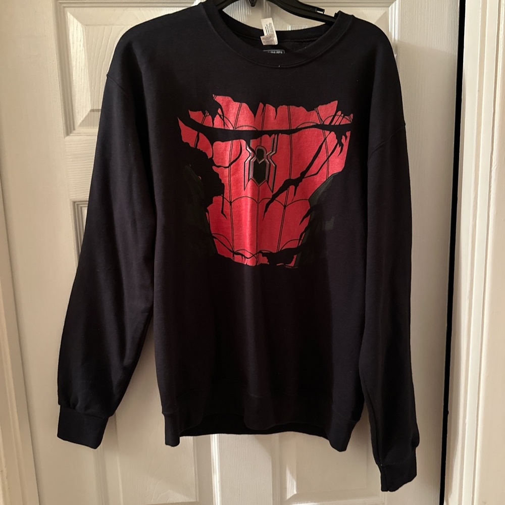 Men's Marvel Black and Red SpiderMan Graphic crewneck sweatshirt Medium